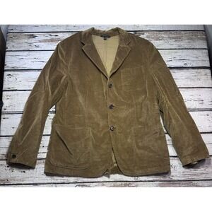 Banana Republic Corduroy Blazer Cotton Stretch Mens Size 44R Brown Tan 3 Button